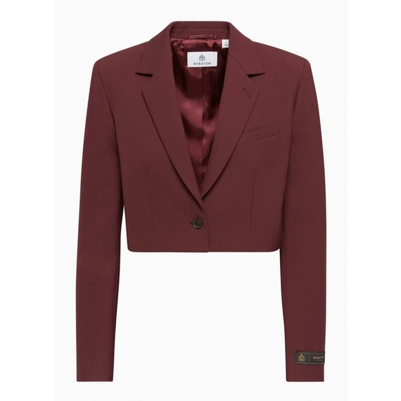 BABATON Arbus Blazer Crop Maroon Red Aritzia - Picture 6 of 16